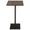 Cavalier 3-piece Square Bar Table Set Dark Elm and Black