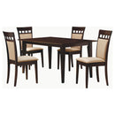 Gabriel 5-piece Rectangular 59-inch Closed Back Dining Set Cappuccino