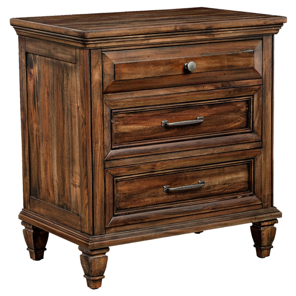 Avenue 3-drawer Nightstand Weathered Burnished Brown image