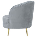 Sophia Upholstered Vertical Channel Tufted Chair Blue