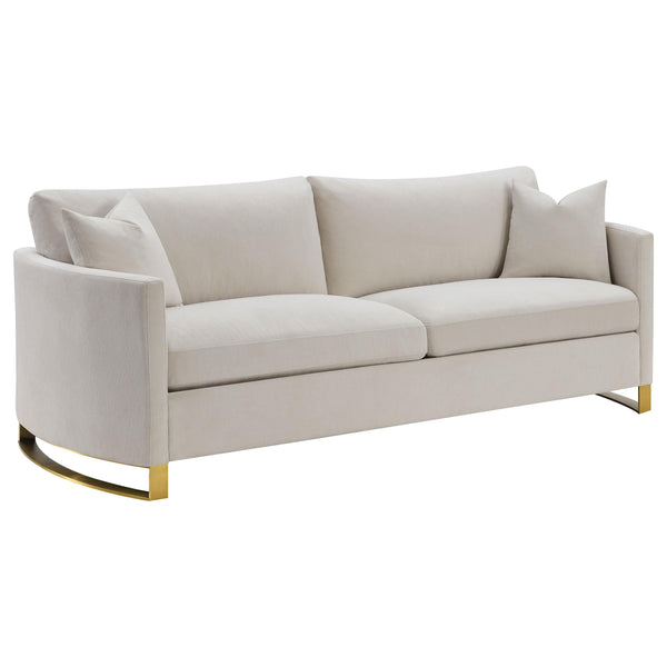 Corliss Upholstered Arched Arms Sofa Beige image