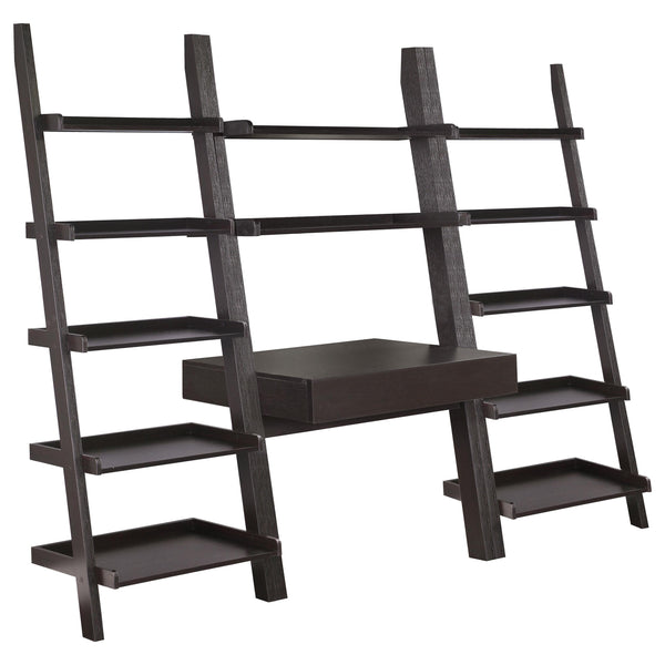 Colella 3-piece 1-drawer Ladder Desk Set Cappuccino image