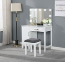 Elijah Makeup Vanity Table with LED Mirror and Stool
