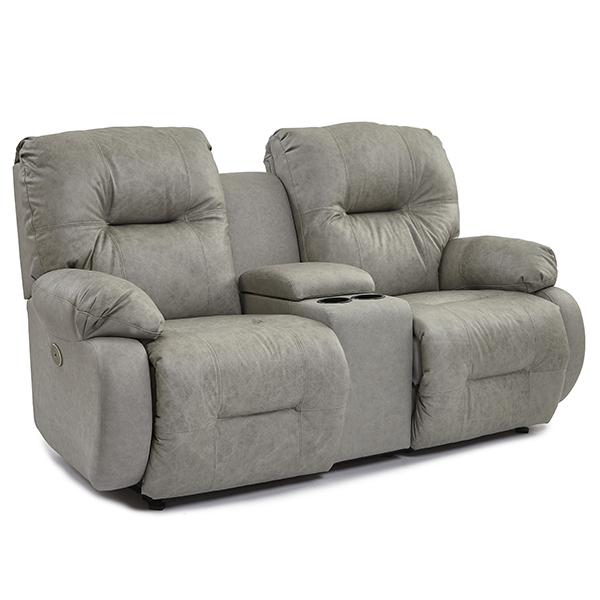 BRINLEY LOVESEAT LEATHER POWER HEAD TILT SPACE SAVER CONSOLE LOVESEAT - L700CY4