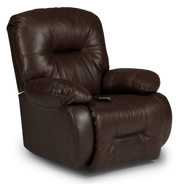 BRINLEY LEATHER POWER HEAD TILT SWIVEL GLIDER RECLINER- 8MZ85LU