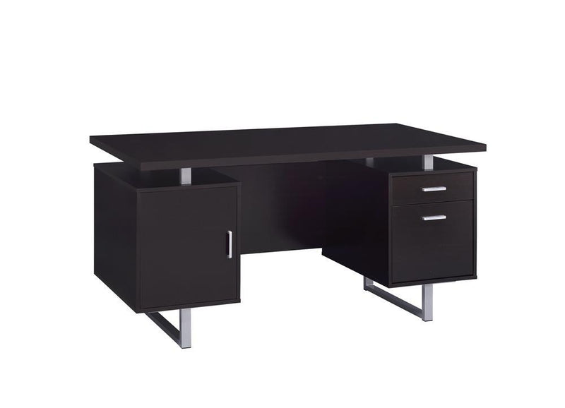 Lawtey Rectangular Storage Office Desk Cappuccino