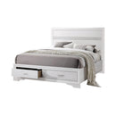 Miranda California King. E.King, & Queen 2-drawer Storage Bed Black & White